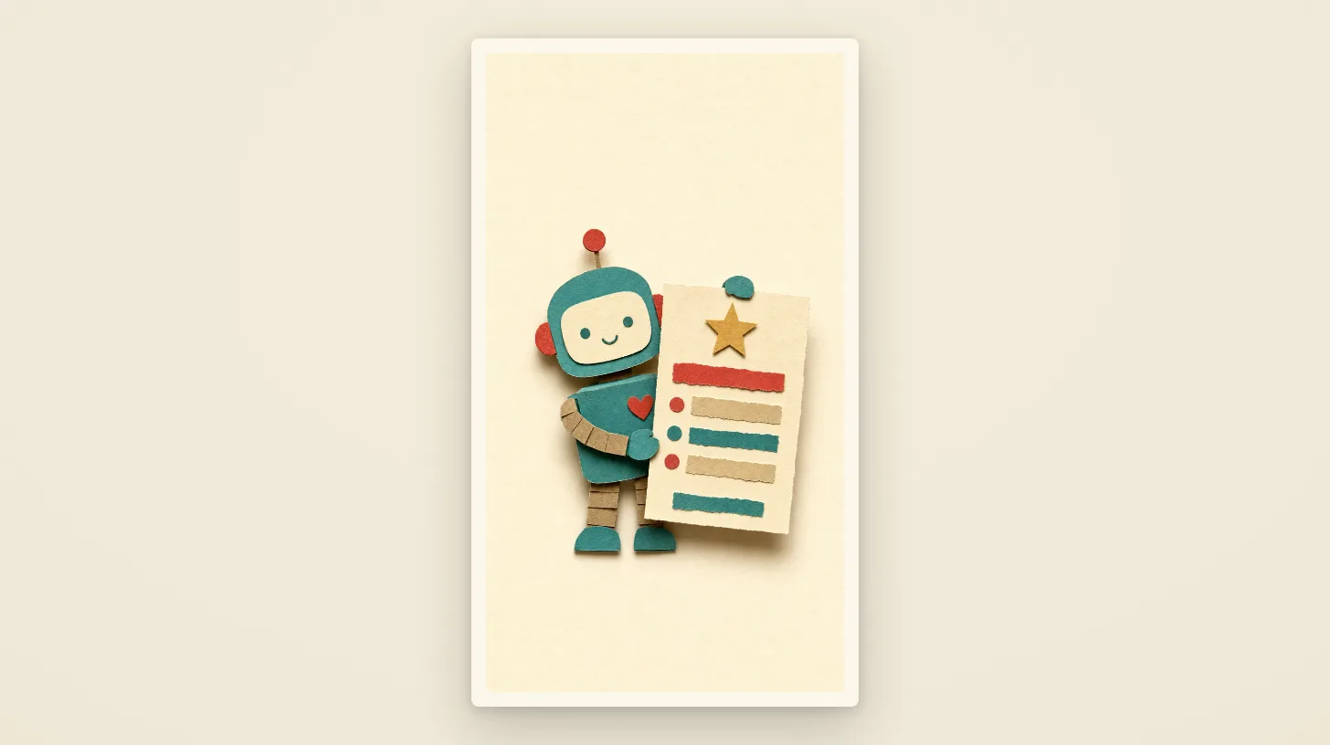 The paper robot proudly holding one boiled-down report